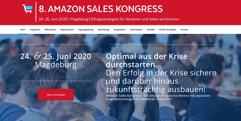 Referentin auf dem Amazon-Sales-Kongress in Magdeburg im Jahr 2020 als Key Note-Speakerin zum Thema “Amazon-Jahresgespräch – so führen Sie die Amazon-Verhandlungen zum Erfolg